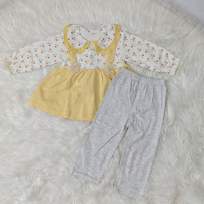 Winter Blossom Frock & Trouser Set – Cozy Cotton Blend