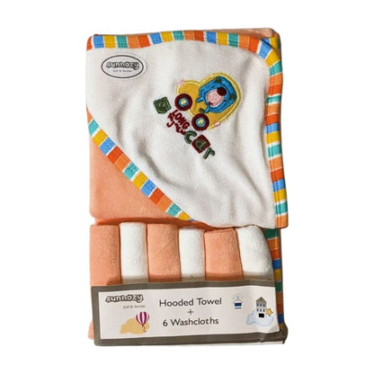 Sunnozy Soft & Gentle Hooded Towel Set for Babies