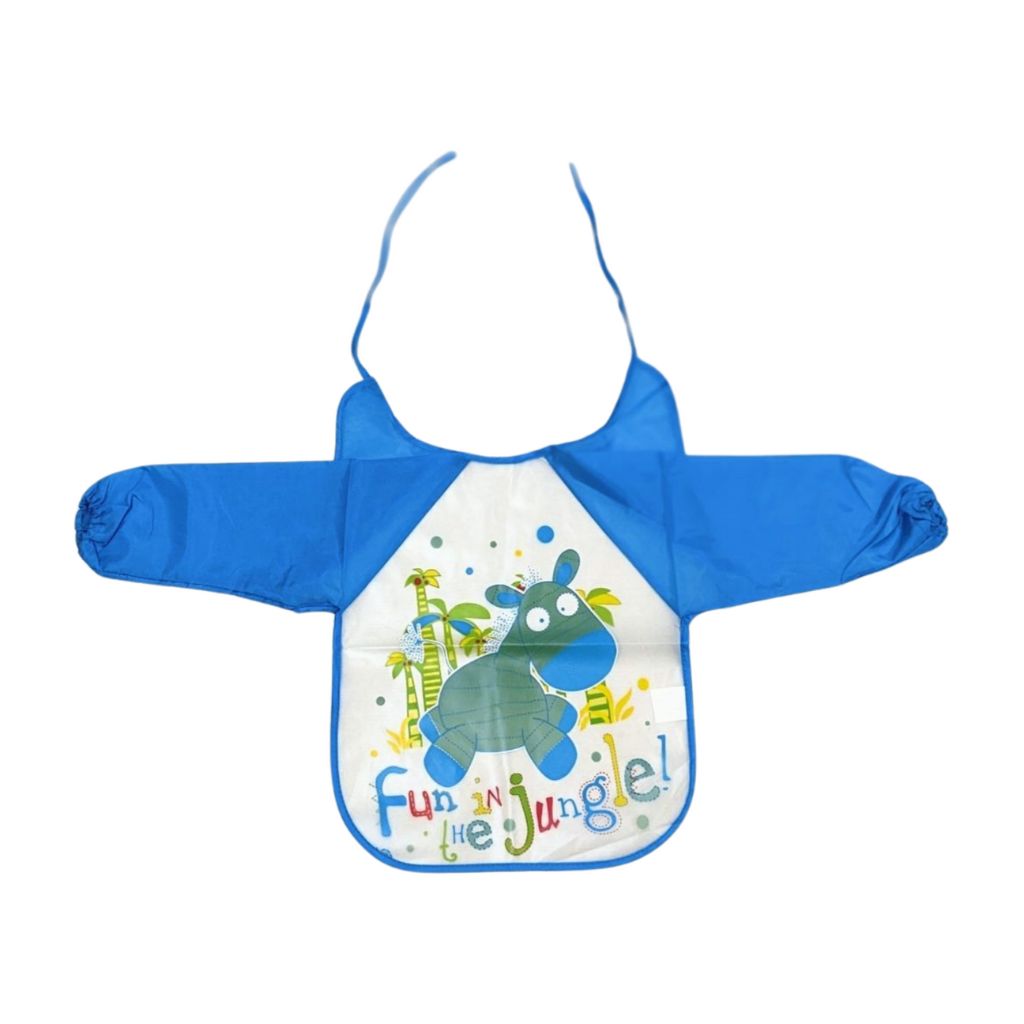 Long-Sleeve Feeding Bib - Blue