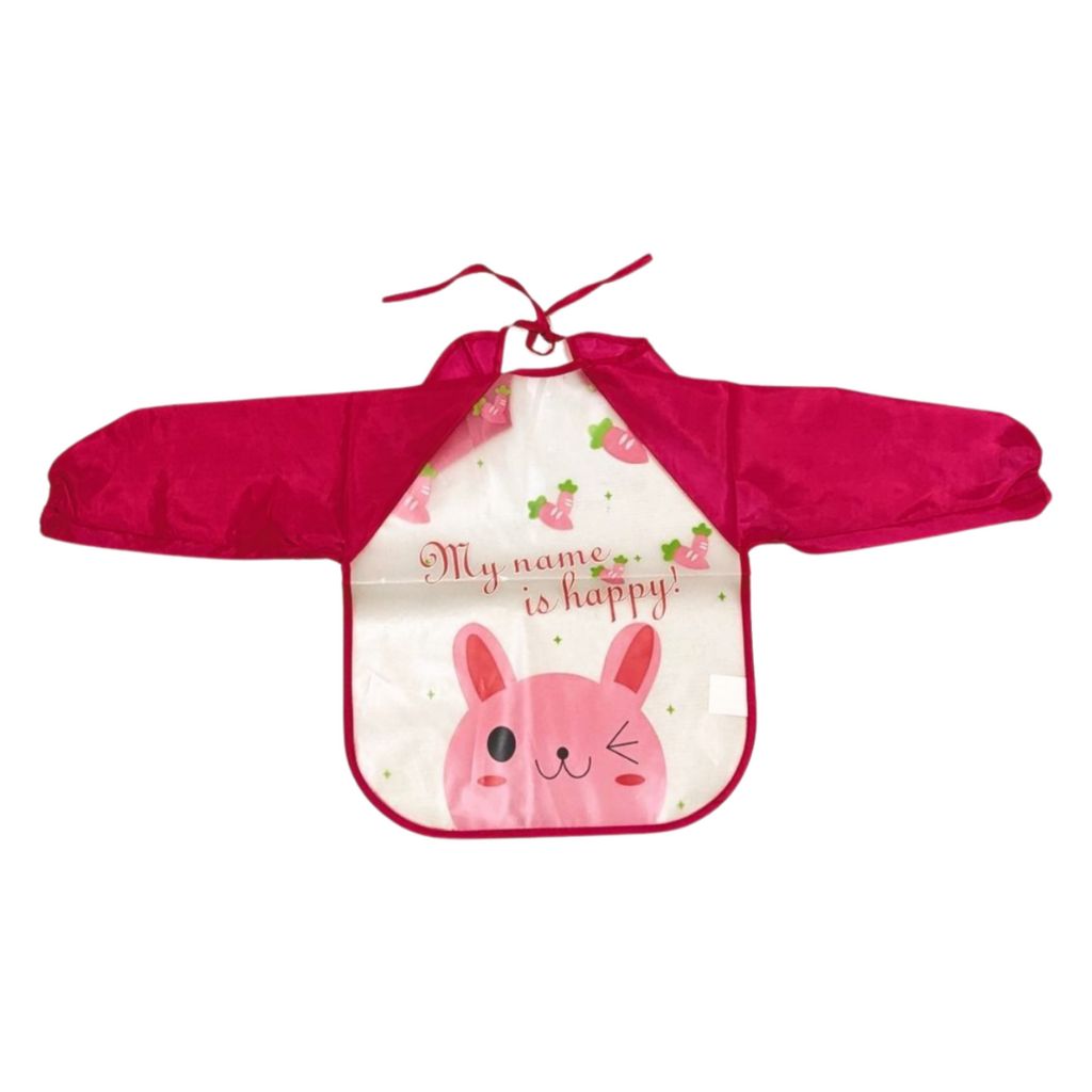 Long-Sleeve Feeding Bib - Pink