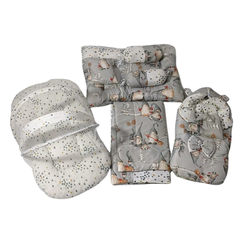 Grey Baby 8 PC's Bedding Set - Large