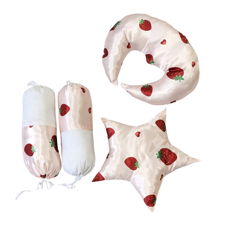 Premium Silk 12 PC's Bedding set - Strawberry