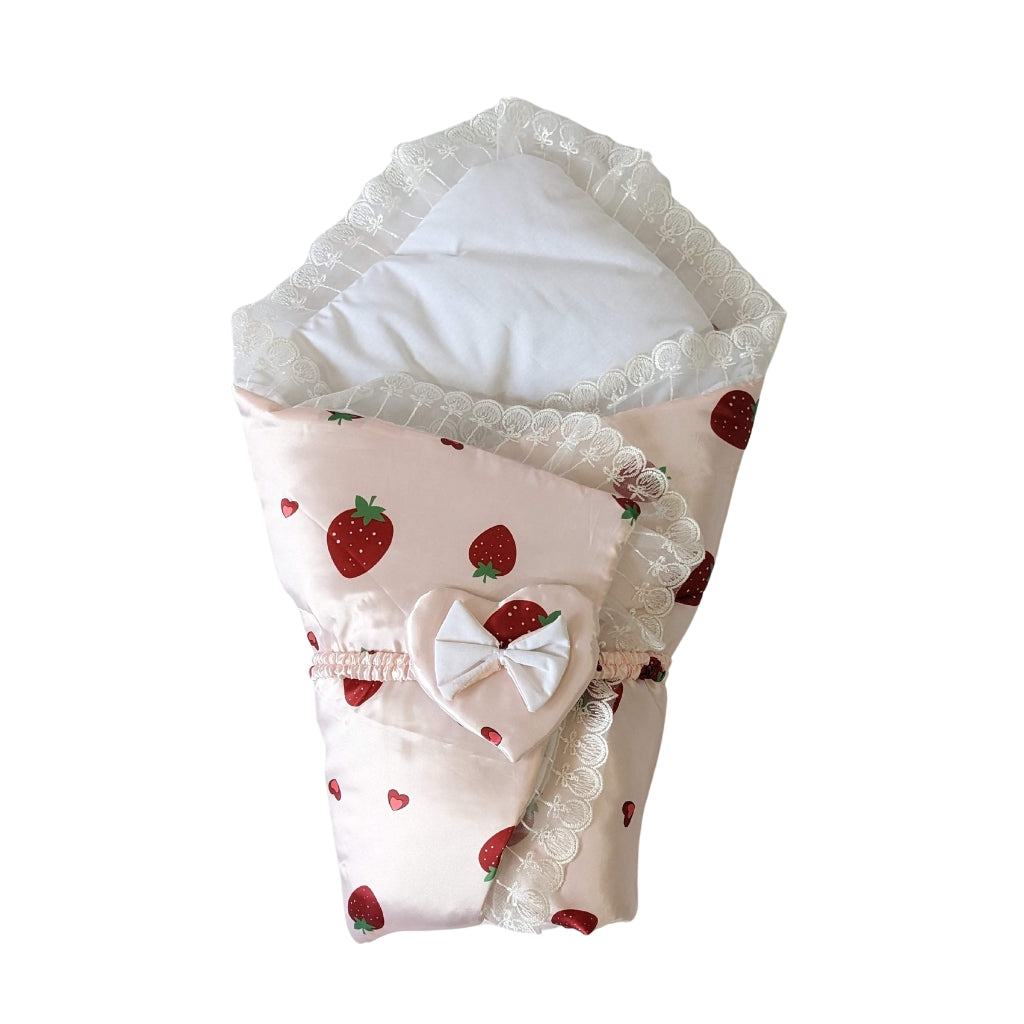 Premium Silk 12 PC's Bedding set - Strawberry