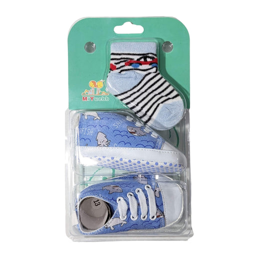 Baby Essentials - Blue Sneakers & Socks Combo