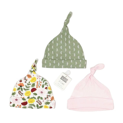 Hudson Baby 3-Pack Knot Top Hats – For Newborns