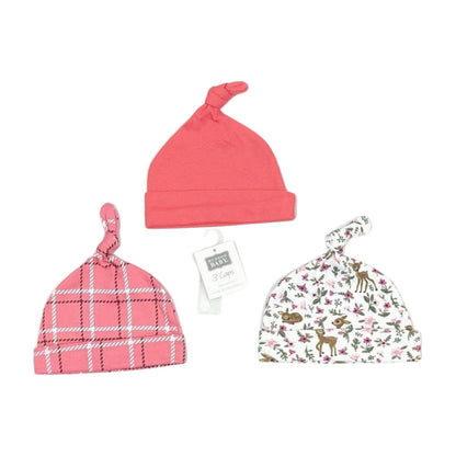 Hudson Baby 3-Pack Knot Top Hats – Soft Cotton for Newborns