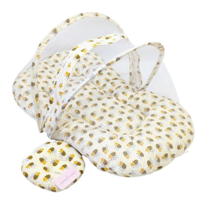 Bee Cotton Baby Bed with Mosquito Net – Large Size
