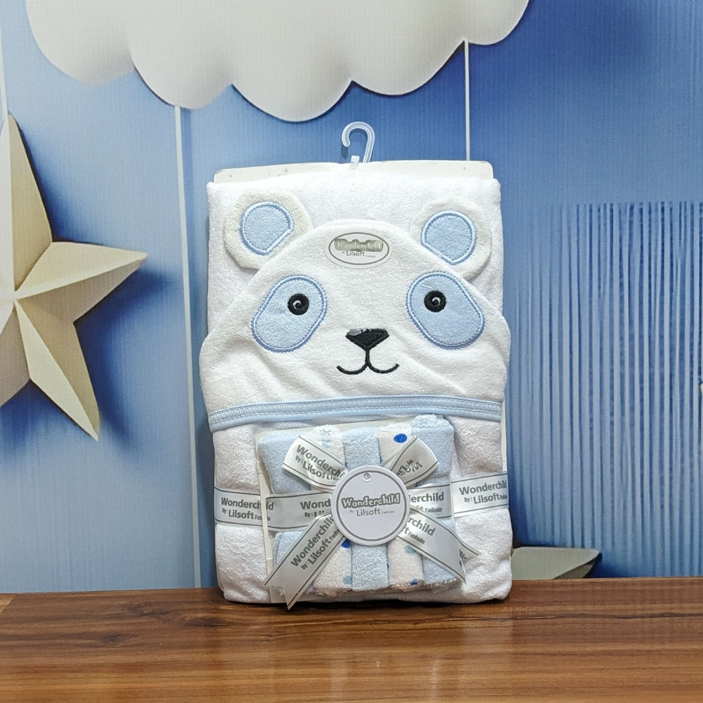 White Bear Hooded Towel Set – Soft Cotton for Babies