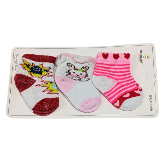 Pack of 3 Baby Socks – Soft & Colorful Everyday Essentials