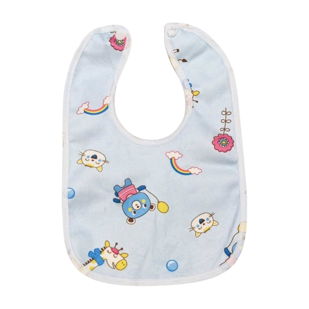Blue Giraffe & Bear Waterproof Baby Bib