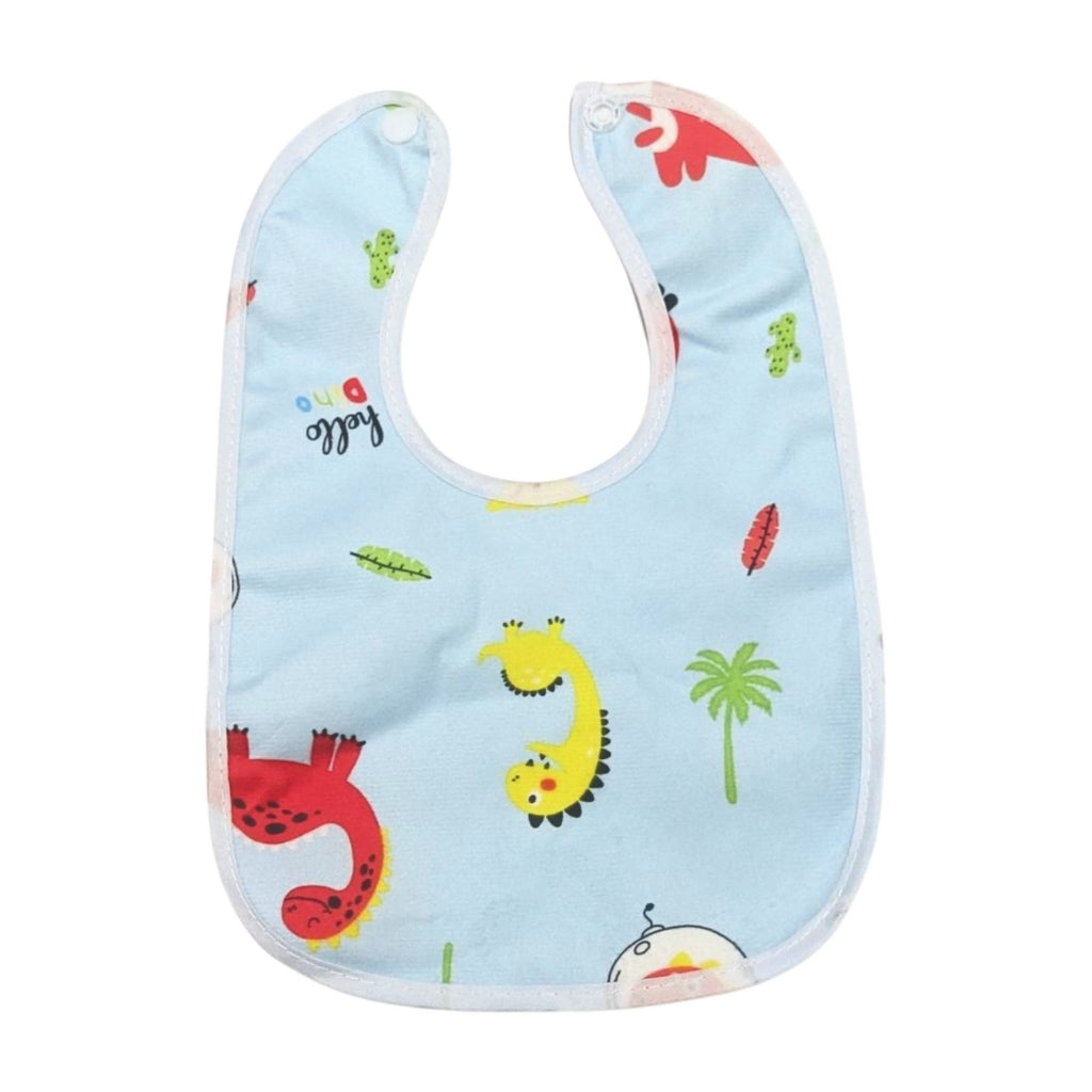 Blue Hello Dino Waterproof Baby Bib