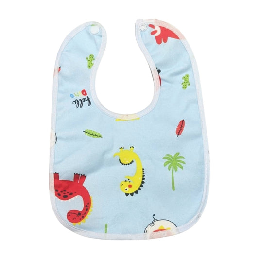 Blue Hello Dino Waterproof Baby Bib