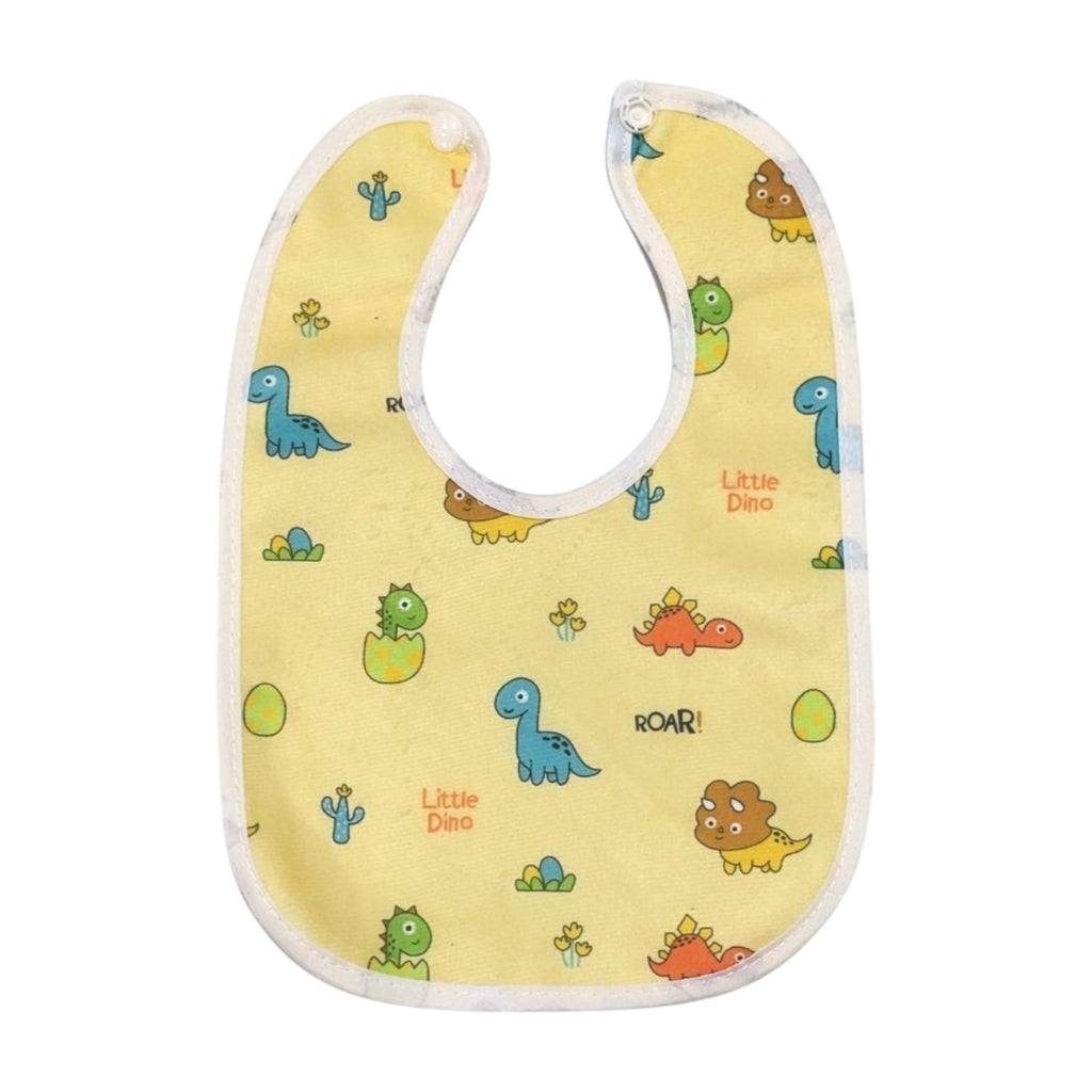 Yellow Little Dino Waterproof Baby Bib