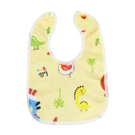 Yellow Hello Dino Waterproof Baby Bib