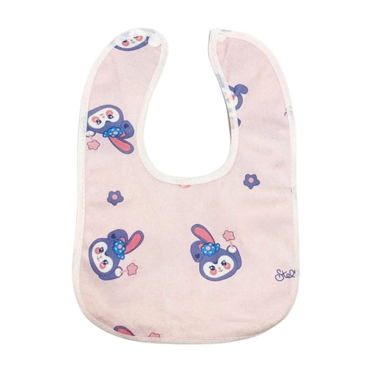 Pink Stella Bunny Waterproof Baby Bib