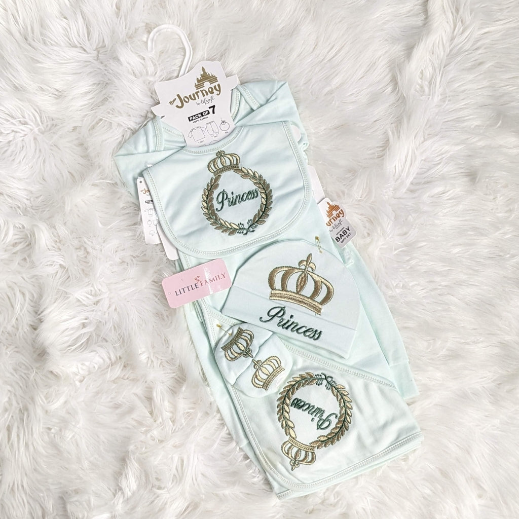 Mint Green Journey 7-Piece Newborn Starter Set – "Princess" Edition