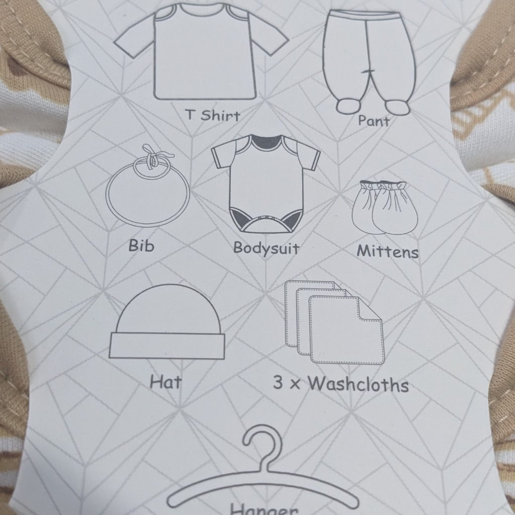 10-Piece Newborn Starter Gift Set – Formal Style (Beige)