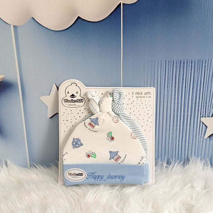 Wonderland Baby Trio Cap Set - Blue