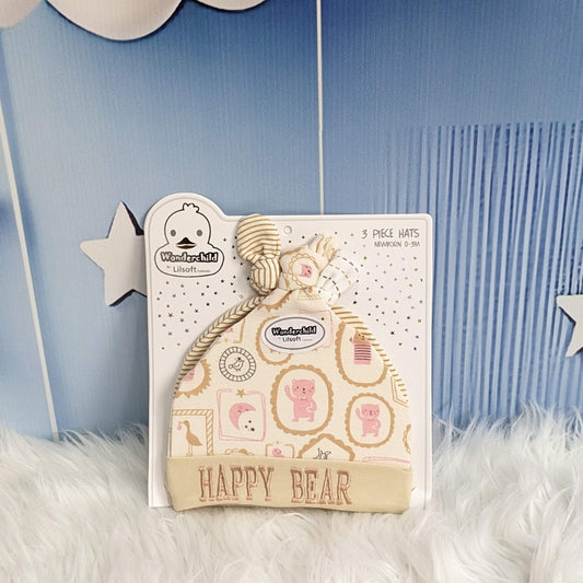 Wonderland Baby Trio Cap Set - Yellow