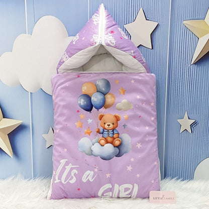 Velvet Baby Carry Nest - Purple | "It's a Girl" Edition