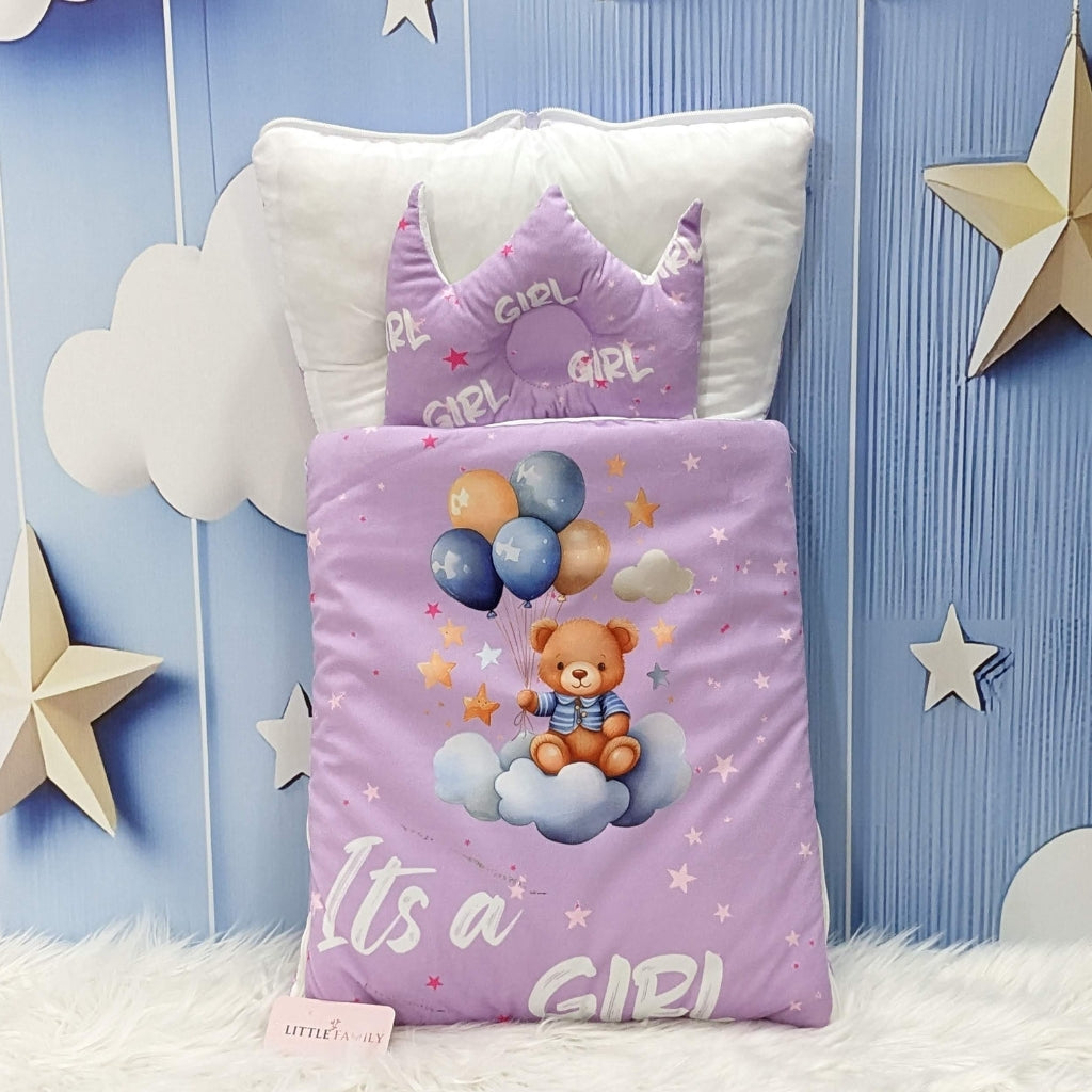 Velvet Baby Carry Nest - Purple | "It's a Girl" Edition