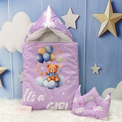 Velvet Baby Carry Nest - Purple | "It's a Girl" Edition