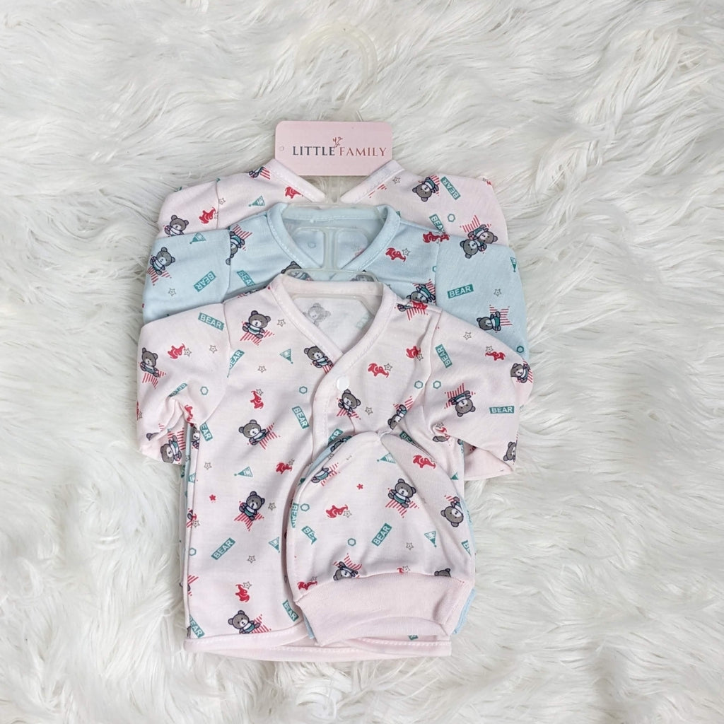 Bear Print Newborn Outfit Set – 3-Piece Pack
