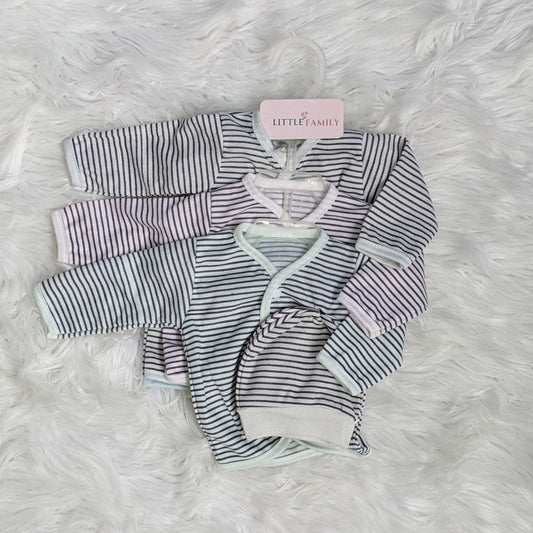 “Classic Stripes” Newborn Outfit Set – 3-Piece Pack