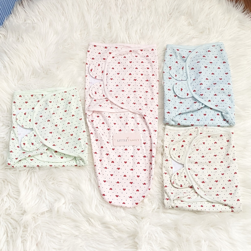 Dotted Heart Baby Swaddle
