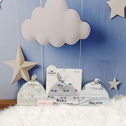 Wonderland Baby Trio Cap Set – Grey
