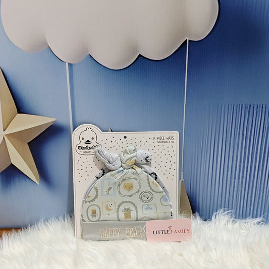 Wonderland Baby Trio Cap Set – Grey