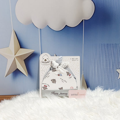 Wonderland Baby 3-Piece Hat Set - White Grey