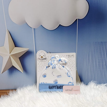 Wonderland Baby 3-Piece Hat Set - Blue