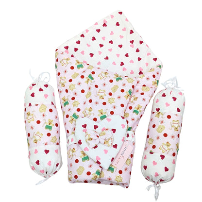 Rosey Heart Baby Bedding Set - 9 Pieces