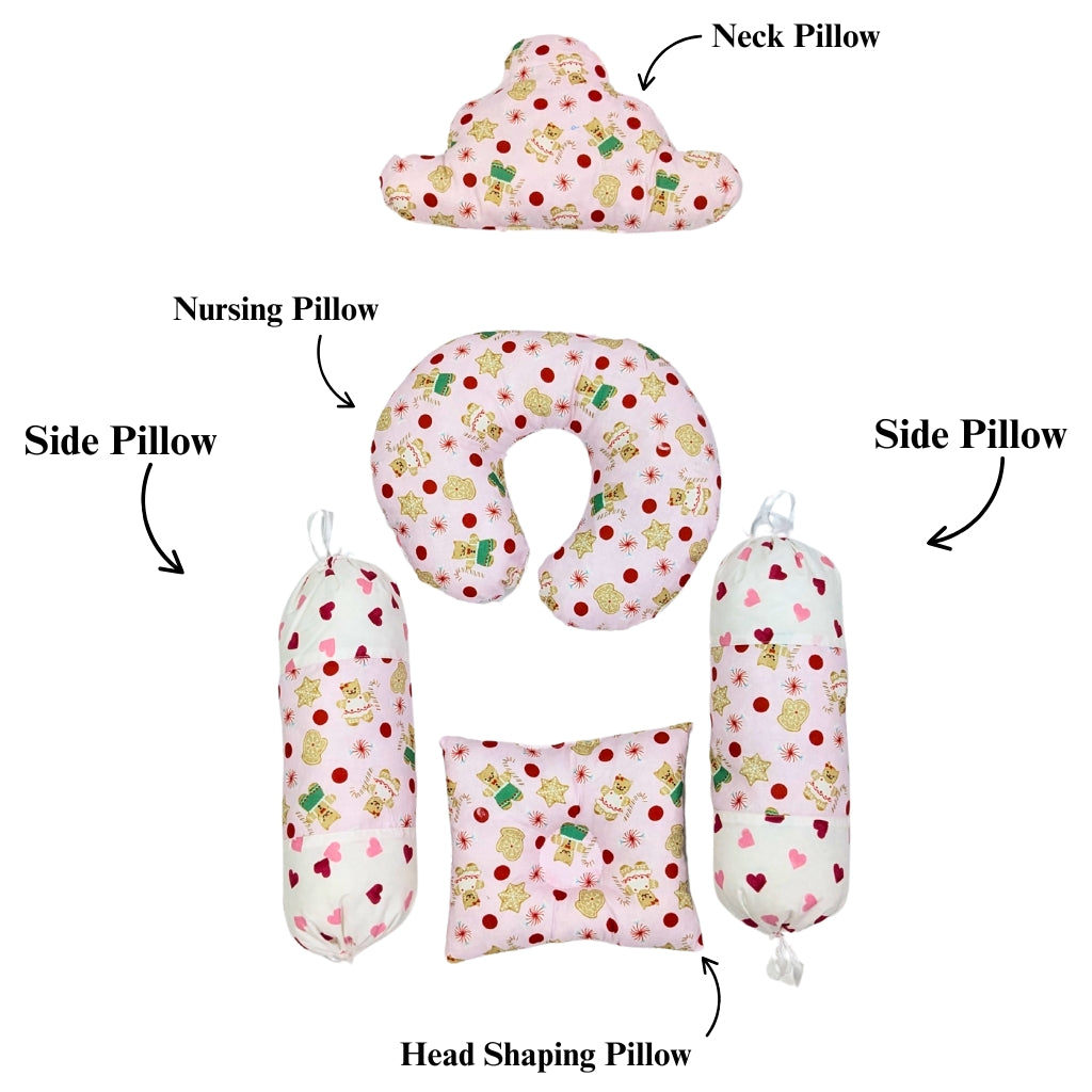 Rosey Heart Baby Bedding Set - 9 Pieces