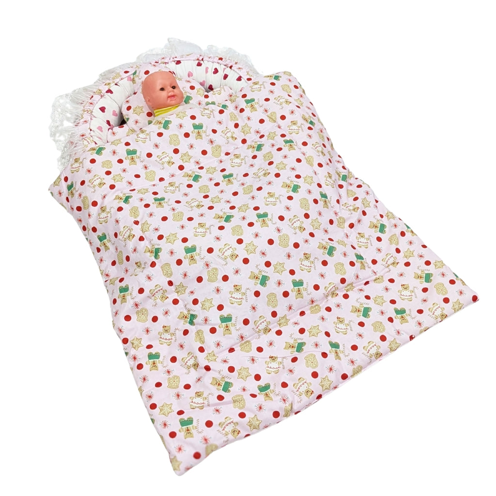 Rosey Heart Baby Bedding Set - 9 Pieces