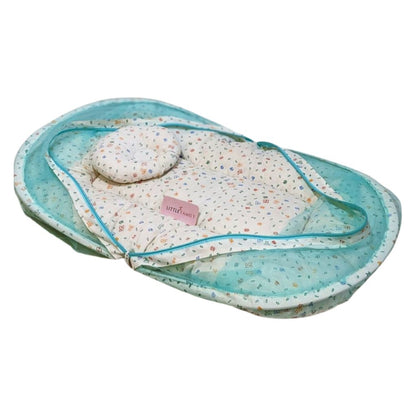 Circular Mosquito Net with Pillow & Carry Nest - White Green