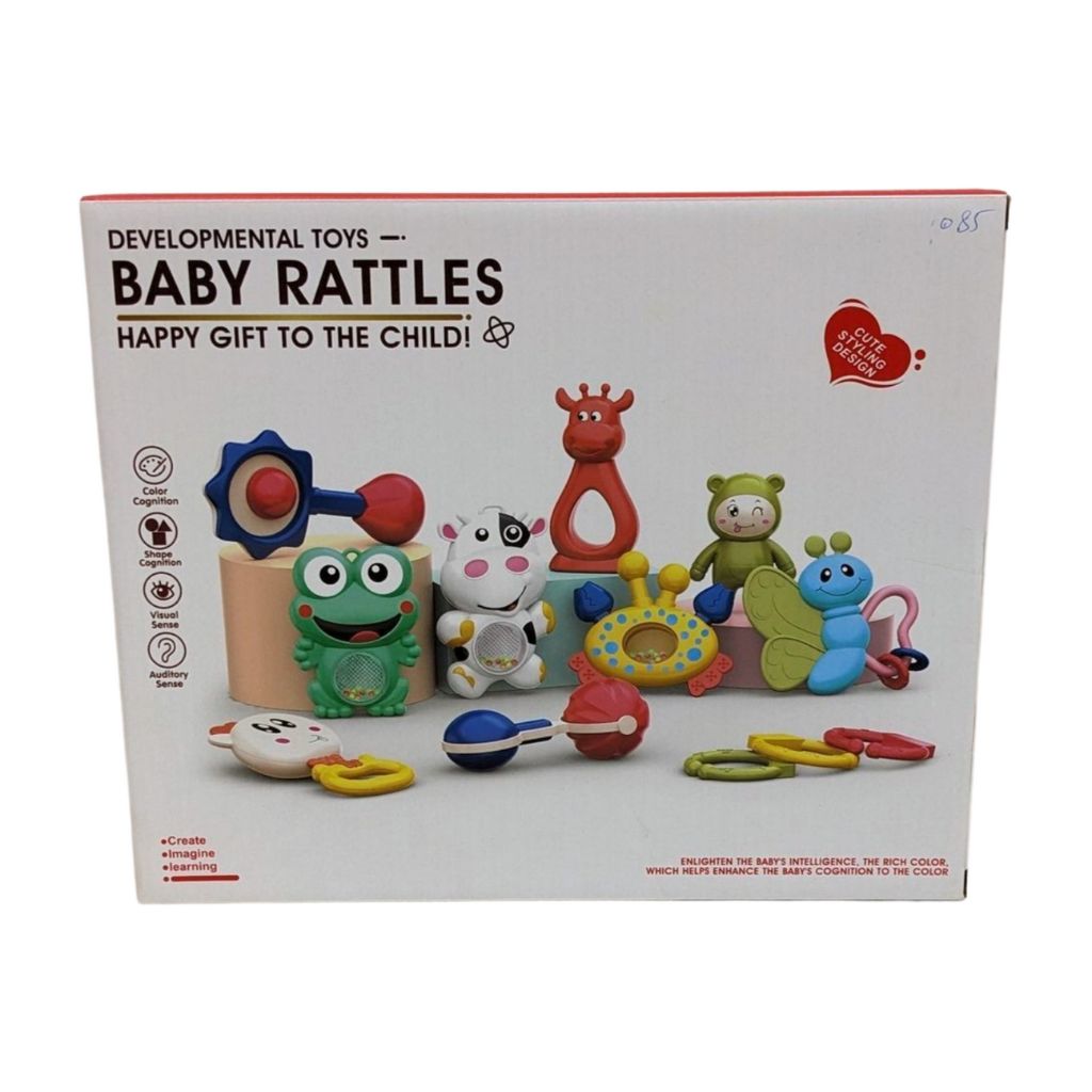 Deluxe 4-Piece Baby Rattle Set – Animal Shapes for Sensory & Motor Development