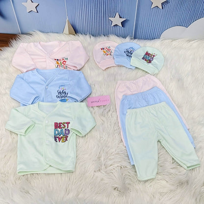 Newborn 3-Piece Cotton Outfit Set – Soft & Breathable