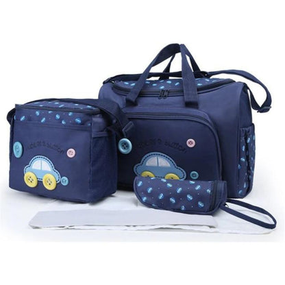 4-Piece Diaper Bag Set with Feeder Holder & Protective Accessory