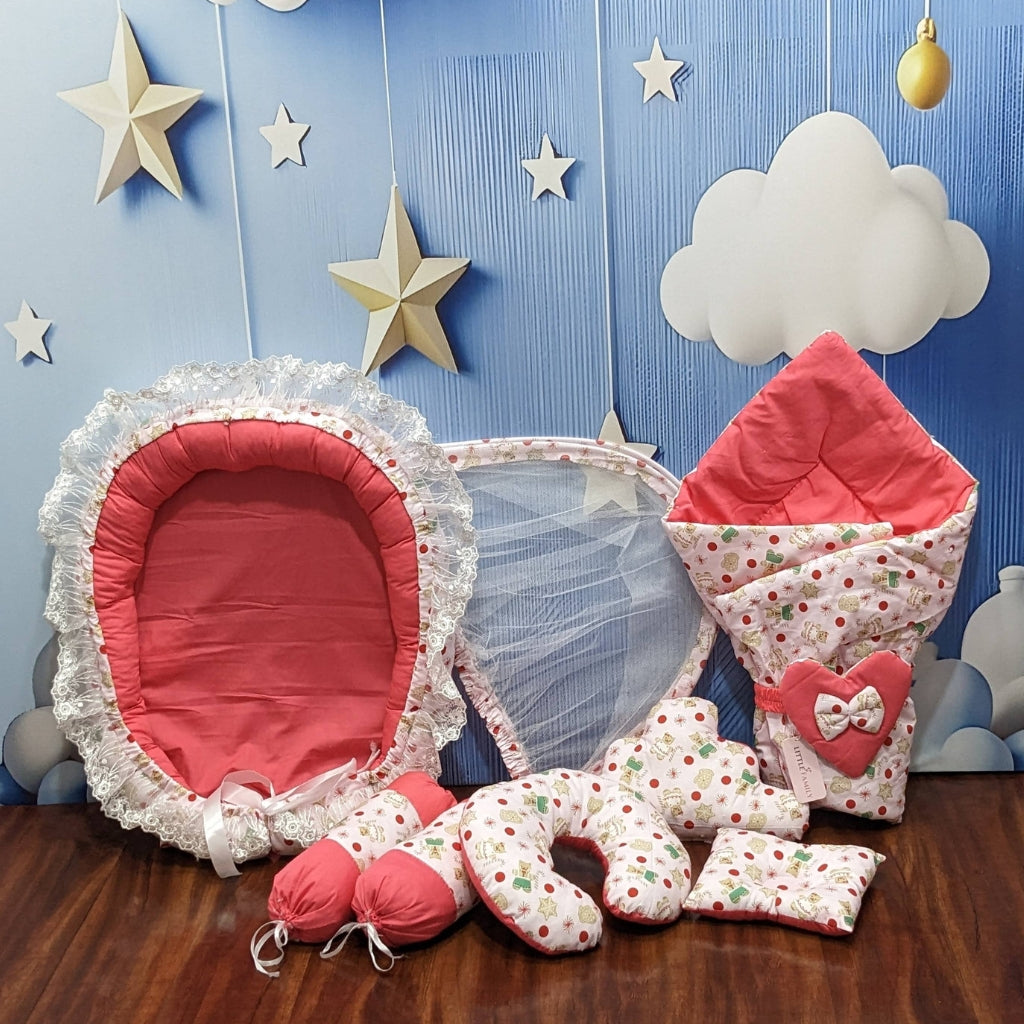 Rosey Dreams Baby Bedding Set - 9 Pieces