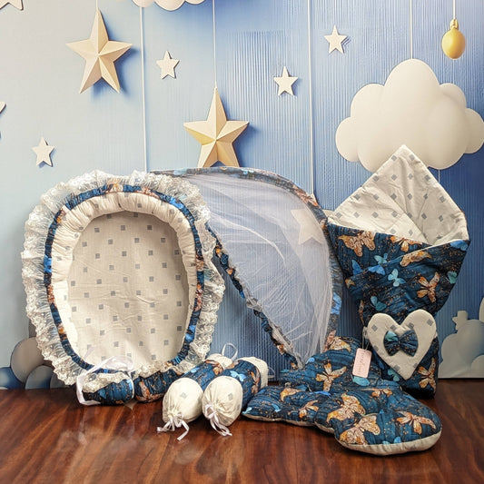 Butterfly Theme Baby Bedding Set - 9 Pieces