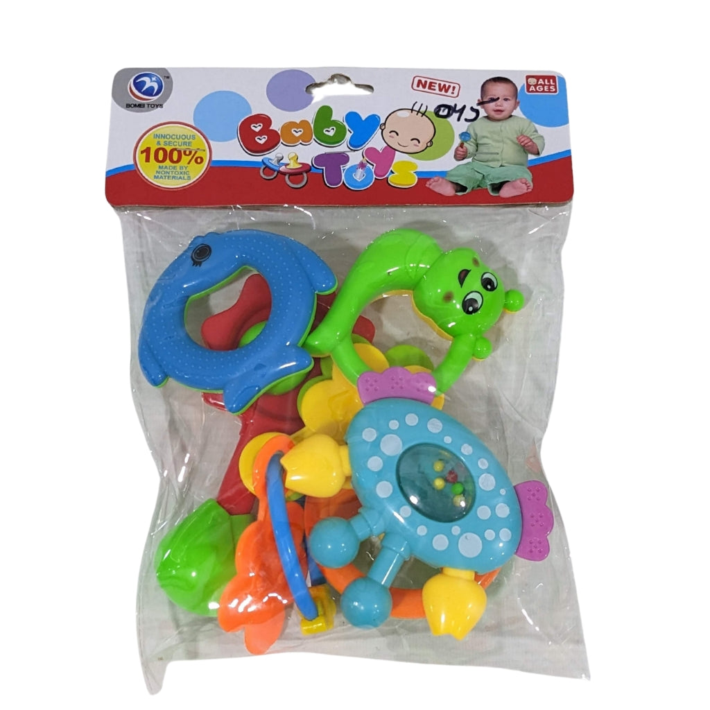 8-Piece Baby Rattle Set – Animal Shapes for Sensory & Motor Development