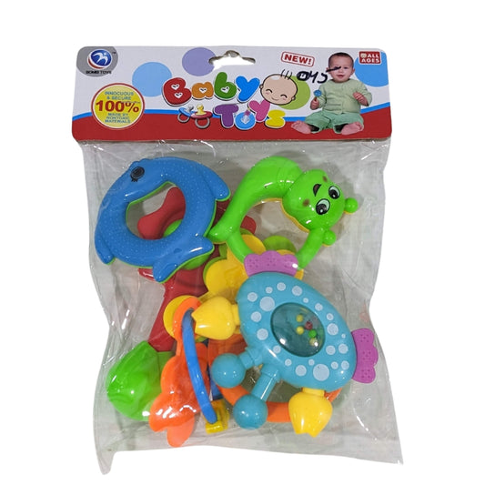 8-Piece Baby Rattle Set – Animal Shapes for Sensory & Motor Development