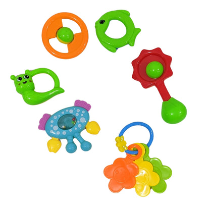 8-Piece Baby Rattle Set – Animal Shapes for Sensory & Motor Development