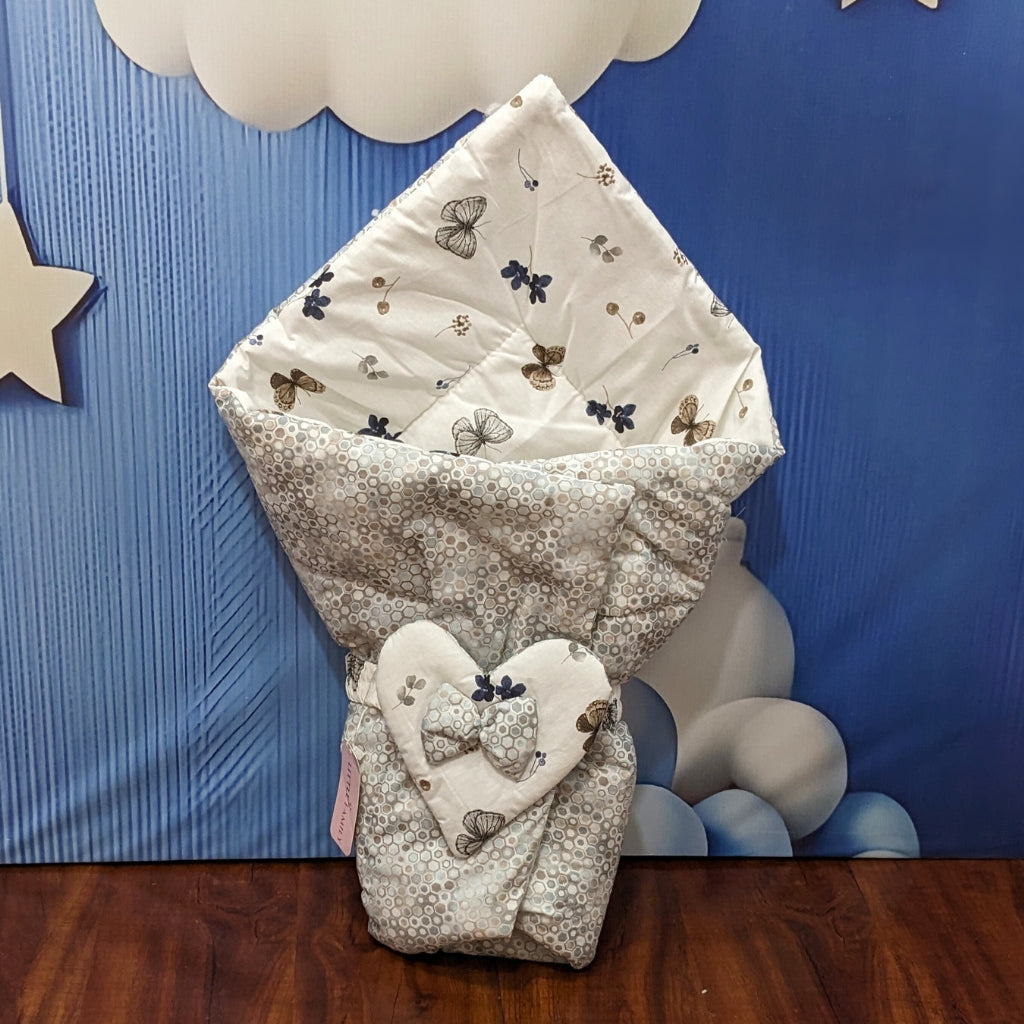 Silver Grey Bubbles Baby Bedding Set - 9 Pieces