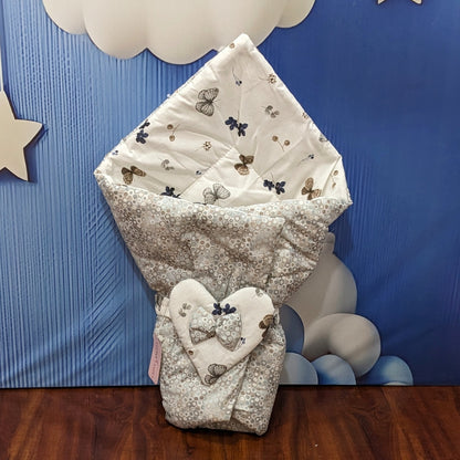 Silver Grey Bubbles Baby Bedding Set - 9 Pieces