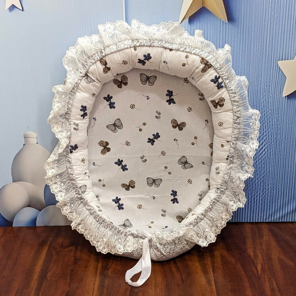 Silver Grey Bubbles Baby Bedding Set - 9 Pieces