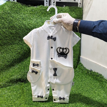 MG-725 Turkish Cotton Summer Set – Romper, Cap & Mittens