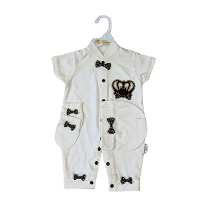 MG-725 Turkish Cotton Summer Set – Romper, Cap & Mittens